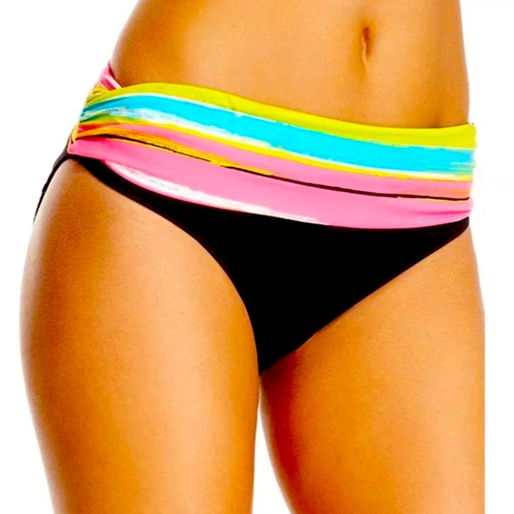 Anne Cole S Painterly Stripe Foldover Bikini! NEW!